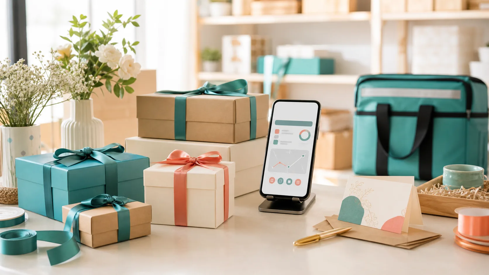 Gift boxes prepared for merchant fulfillment